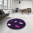 thumbnail image 4 of Ahgly Company Tapis Rond Lavable en Machine Intérieur Transitionnel Rebecca Violet, 8 Pieds Rond, 4 of 7