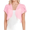 thumbnail image 1 of Timegard Shrugs for Dresses Chiffon Lightweight Short Sleeve Open Front Cardigan Outerwear Shawl Cape, 1 of 6