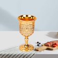 thumbnail image 3 of Rongfmy Classical Small Goblet, Glasses Carving Pattern Creative Elegant Gold, 3 of 9