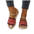 thumbnail image 2 of IUJSOY Womens Platform Sandals Summer Single Band Backless Slides Open Toe Espadrille Wedge Sandals, 2 of 8