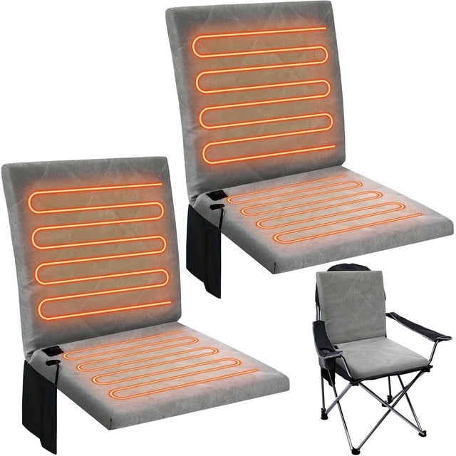 Portable Heated Seat Cushion for Bleachers Foldable Heating Cushion 3 Mode Adjustable Heated Stadium Chair Bleacher Seat for Bleachers Indoor, Power Bank Not Included