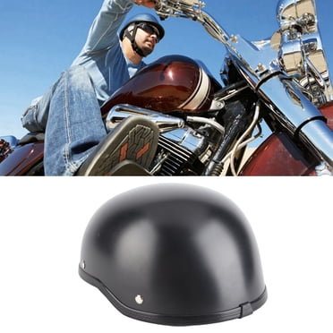 Helmet, Motorcycle Half Face Helmet Exquisite Men Retro Half Face Helmet Matte Black