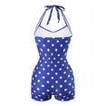 FRSASU One Piece Swimsuit Polka Dot Printed Tummy Control Criss Cross — free download