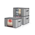 thumbnail image 2 of XZNGL 3 Pack Clothes Storage, Foldable Blanket Storage Bags, Storage Containers For Organizing Bedroom, Clothing, Organization And Storage With Lids And Handle, 2 of 9