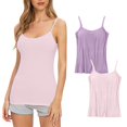 thumbnail image 1 of Timegard Camisoles 2 Pcs pour Femmes avec Soutien-Gorge Intégré Grande Taille Col Rond Respirantes Confortables Extensibles, 1 of 3
