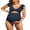 Navy, variant on Charmo Ruffle Ribbed Maternity Swimsuit One Piece High Waisted Pregnancy Bathing Suits Push Up Swimwear