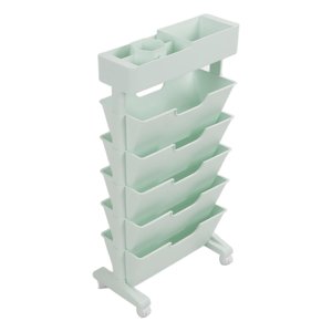La bibliothèque de Rolling, 5 Tier Movable rangement de livre Organisateur plateau pour les enfants étudiants étudier dans la chambre à coucher salle de séjour, Bibliothèque amovible rack de rangement multicouche