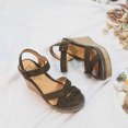 thumbnail image 4 of CEHVOM Sandales à Talons Compensés Hauts d'Été à Boucle en Suède pour Femmes Chaussures pour Dames, 4 of 7
