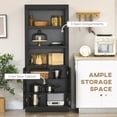 thumbnail image 4 of HOMCOM 72" Kitchen Pantry Cabinet, Buffet with Hutch, Bookcase with Doors, 4 of 10