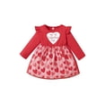 thumbnail image 1 of Xingqing Robe de Fête en Tulle à Imprimé Cœur pour Nouveau-Né Bébé Fille, Saint-Valentin, Rouge, 12-18 Mois, 1 of 9
