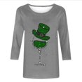 thumbnail image 4 of Besolor T-Shirts de la Saint-Patrick pour Femmes Imprimé Col Rond Manches 3/4 Tunique Décontractée Blouse d'Été Ample, 4 of 4