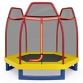 thumbnail image 1 of Costway 7 FT Kids Trampoline with Safety Enclosure Net Spring Pad & Jumping Mat for Kids Orange, 1 of 10