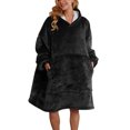 thumbnail image 5 of Indoor Outdoor Use Wearable Blanket, Cozy Gift For Friends With Elastic Cuffs At Sleeve Ends, Soft Microfiber Hooded Blanket For Ultra Warm Comfort, Oversized Sherpa Blanket, 5 of 5