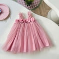 thumbnail image 4 of HXWCHs Robe en Coton Robe de Fête pour Tout-Petites Filles Sans Manches en Maille Fleurie pour Danse Célébration et Rose 3-4 Ans, 4 of 4