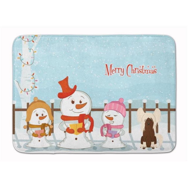Carolines Treasures BB2444RUG Merry Christmas Chinese Crested Cream Machine Washable Memory Foam Mat