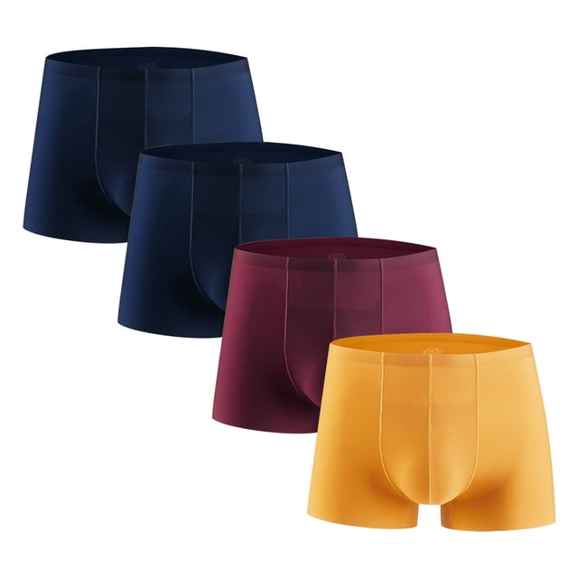 Dagugfen Boxers for Men 4pc Boxers Trunks Lightweight Breathable Comfy Support Seamless Underwear for Running Training