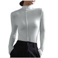 thumbnail image 1 of AherBiu Chandails à Manches Longues pour Femmes Couche de Base sous-Maillots Col Roulé Coupe Ajustée T-Shirts Blouse, 1 of 6
