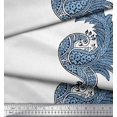 thumbnail image 3 of Soimoi Modal Satin Fabric Peacock Block Printed Craft Fabric by The Yard 42 Inch Wide, 3 of 3