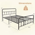 thumbnail image 3 of Costway Queen Size Bed Frame with Headboard Under Bed Storage No Box Spring Needed Black, 3 of 10