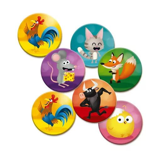 Janod • Jeu Memo Rigolooo • Jeu de mémoire et d'association avec des animaux pour enfants de 3 à 7 ans