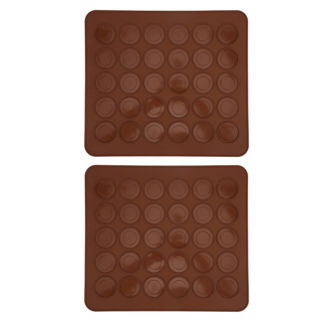 Fyearfly 2Pcs Macaron Baking Mat Silicone Non-Stick Macaron Oven Mat Pastry Cake Baking Tool Kitchen Accessory(30 Holes)