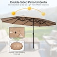thumbnail image 3 of Gymax Parasol Jumeau de Patio Double Face de 15 Pi, Parasol de Marché Extra-Grand avec Base, Café, 3 of 9