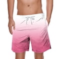 thumbnail image 1 of Plebaso Men's Gradient Color Shorts Casual Lightweight Beachwear Shorts Summer Classic Drawstring Shorts, 1 of 4