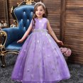 thumbnail image 1 of EGNMCR Vêtements pour Bébé Fille Robe pour Enfants Fille Sans Manches Robe de Princesse Motif Flocon de Neige Imprimé Tulle Longue Robe Canoniques, 1 of 9