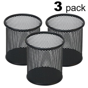 Wuztai Porte-stylos en acier, coupe-crayon en métal industriel, 3-Pack Organisateur de bureau pour le stockage de la papeterie à domicile de bureau