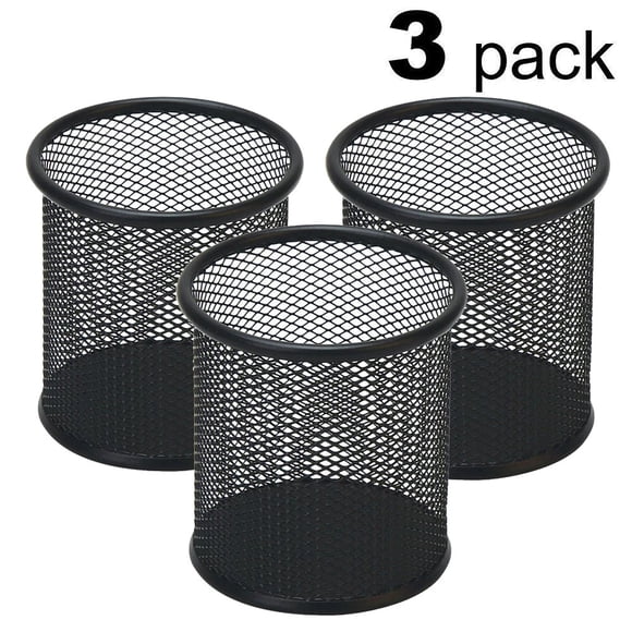 Rvkxad Porte-Stylo en Treillis d'Acier, Contenant Cylindrique en Métal pour Stylos Crayons Papeterie, Organisateur de Bureau, Fournitures de Bureau