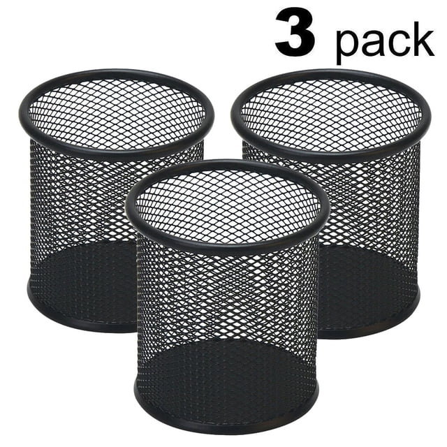 Daisyyozoid Steel Metal Mesh Cylinder Pen Holder Container Pen Cas