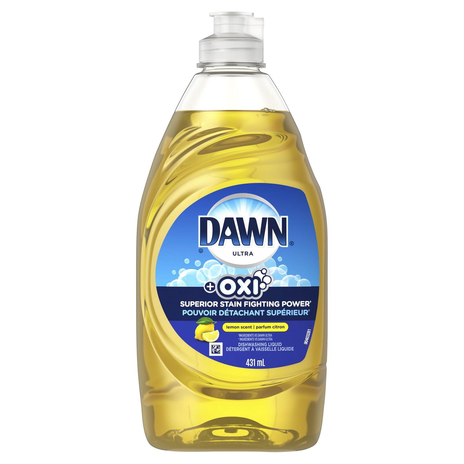 Dawn Ultra Oxi Dish Soap, Dishwashing Liquid, Lemon Scent 431ML