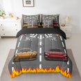 thumbnail image 2 of Erosebridal Ensemble Couette Pleine 7 Pcs, Voiture de Course Rapide Réversible Lit en Sac Pleine, Ensemble de Literie Pleine Voiture de Course, Couette Voiture de Course, Drap Plat, Drap-Housse, Taies d'Oreiller, 2 of 5