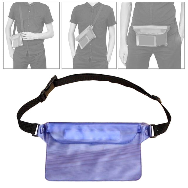 pitrice Swimming Waterproof Pouch Dry Bag with Adjustable Waist Strap Blue