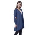 thumbnail image 3 of Moomaya Womens Full Sleeve Hi-Lo Shrug Rounded Hem Long Cotton Summer Cardigan, 3 of 7