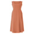 thumbnail image 3 of Tenue de Plage pour Femmes Robe Débardeur en Coton et Lin avec Poches Maxi Couleur Unie Bohemia Robe d'Été, 3 of 9