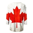 thumbnail image 5 of TopLLC Tenues du 4 Juillet pour Femmes Hauts d'Été pour Femmes, Hauts d'Été pour Femmes Mode Femmes Canada Imprimé Col Rond Manches 3/4 T-shirt Chandail Haut Blouse, 5 of 5