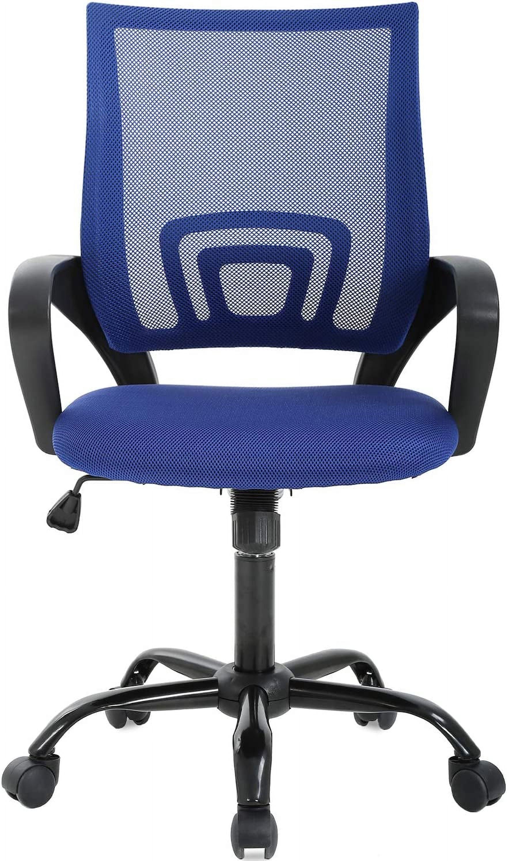 BestOffice Office Computer Chair Ergonomic Desk Chair Adjustable Comfortable Mid Back Task Rolling Swivel with Lumbar Support for Home Office, Blue