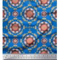 thumbnail image 1 of Soimoi Silk Fabric Floral Mandala Decor Fabric Printed Yard 42 Inch Wide, 1 of 3