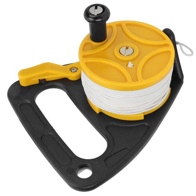 Dive Rope Reel, Diving Reel 46m Line 8 Strands Nylon Wire Tear Resistant Sturdy for Exile Diving Orange,Yellow,Black