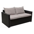 thumbnail image 3 of Kingfisher Lane Ensemble de Canapé de Patio en Osier 2 Pcs, Noir, 3 of 6