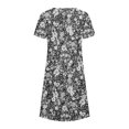 thumbnail image 5 of Robe Maxi d'Été pour Femme, Robe d'Été Bohème à Imprimé, Manches Courtes, Robe de Plage, Robe Longueur Genou, Robe à Manches Courtes en Liquidation, 5 of 5
