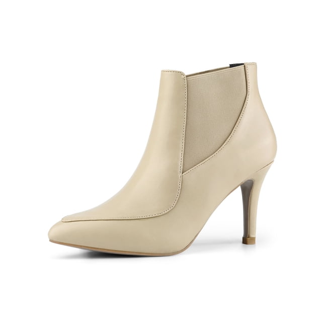 Unique Bargains Women's Pointed Toe Stiletto Heel Chelsea Boots