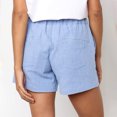thumbnail image 3 of Womens Plus Size Drawstring Casual Elastic Waist Pocket Loose Solid Shorts Pants, 3 of 8