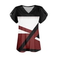 thumbnail image 4 of T-shirts Décontractés pour Femmes à Imprimé Géométrique, Col Rond, Manches Courtes, Mode 2024 Printemps Été, Coupe Ample, Wine-9 TG, 4 of 6