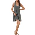 thumbnail image 2 of INSPIRE CHIC Nuisette Débardeur pour Femme Dos Nageur Sans Manches Printemps Été Robe-Chemise Tenue d'Intérieur Chemise de Nuit TP Gris Foncé, 2 of 6