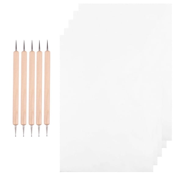 AMERTEER 150pcs Graphite Transfer Carbon Paper and Tracing Paper with 5pcs Double Ended Tracing Stylus Dotting Tools for Wood Paper Stone