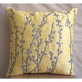 thumbnail image 2 of Yellow Pillow Shams, Willow Design Pillow Shams, 24x24 inch (60x60 cm) Pillow Sham, Square Silk Pillow Shams, Contemporary Pillow Shams, Floral Pattern - Yellow Crystal Willow, 2 of 4