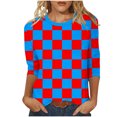 thumbnail image 2 of T-shirt Imprimé Chic pour Femme, Blouse Décontractée Tendance, Tissu Polyester Doux, Col Rond à Manches 3/4, Conçu pour un Usage Quotidien Polyvalent, 2 of 9
