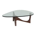 thumbnail image 3 of Table basse en noyer avec plateau en verre, 3 of 4